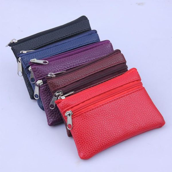 

card holders fashion pu leather women wallet clutch zipper coin purse female short small storage pocket bags soft mini cash holder, Brown;gray
