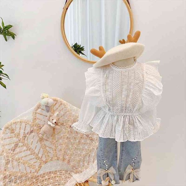 

girls shirts fashion long-sleeved blouse white spring and autumn clothes baby girl, White;black