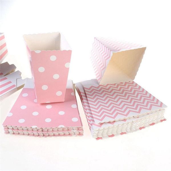 

disposable dinnerware 12pcs/set paper popcorn candy sanck gift boxes for baby shower wedding party decor yyy9690