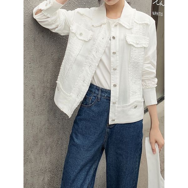 

2021 new linen jacket women's lace shirt long sleeve outer jackets for women yb16, Black;brown