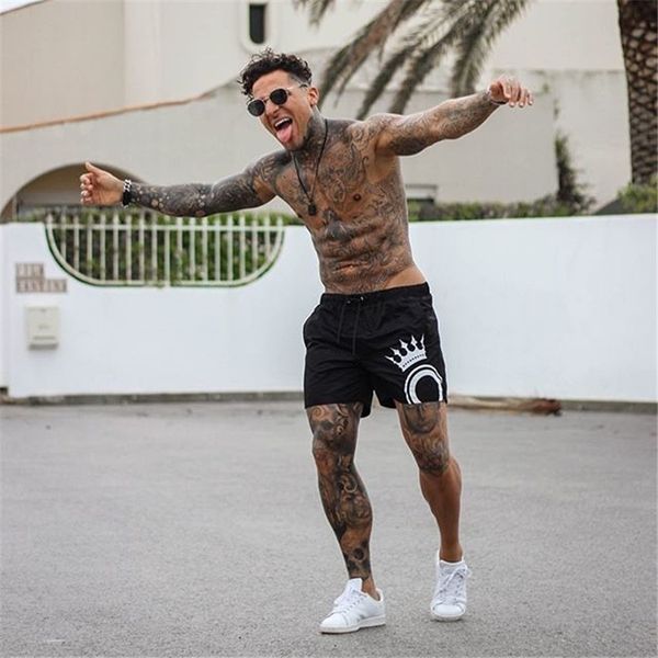 

70% off outlet online essentials summer running shorts men casual sports jogging fitness training quick dry gym sport loose, White;black