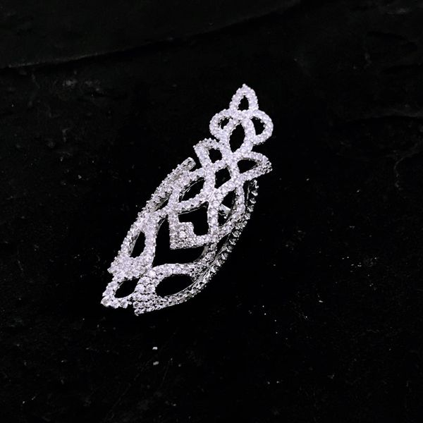

s925 sterling silver single flower rattan zircon ear clip women personality fashion atmosphere luxury brand monaco jewelry gift for girlfrie
