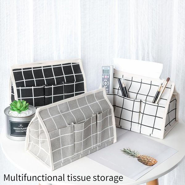 

tissue boxes & napkins plaid home furnishing cotton and linen creative deskpaper towel pumping cloth art storage car bathroom box