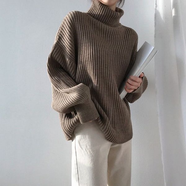 

women's jumpsuits & rompers turtleneck sweater women's autumn and winter new loose outer wear western style long-sleeved inner bas, Black;white