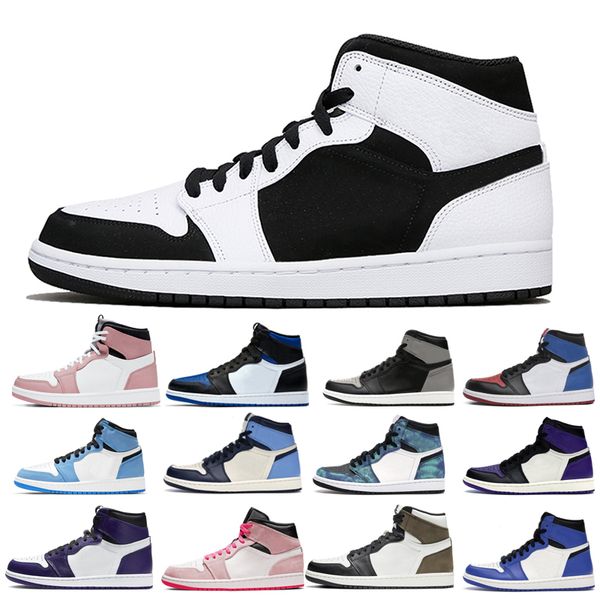 

2022 1s man's basketball shoes man turbo green unc dark mocha obsidian tie court purple cactus jack university blue what the game royal