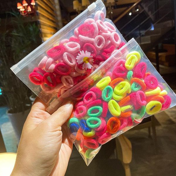 

hair accessories 100 roots net red candy color children's strap baby tie does not hurt towel girls rubber band, Slivery;white