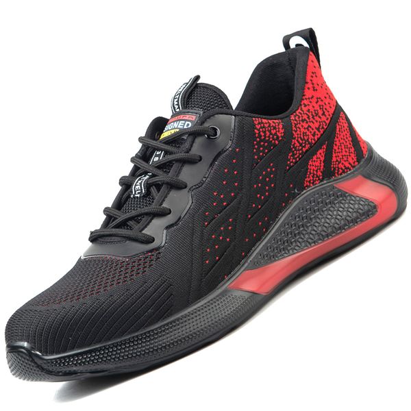 

lightweight safety shoes men work sneakers male indestructible work shoes men steel toe shoes anti-smashing industrial, Black
