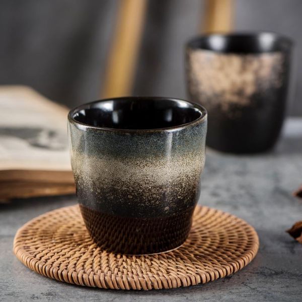 

cups & saucers japanese retro handmade random texture color glaze ceramic teacup creative porcelain office restaurant small water cu