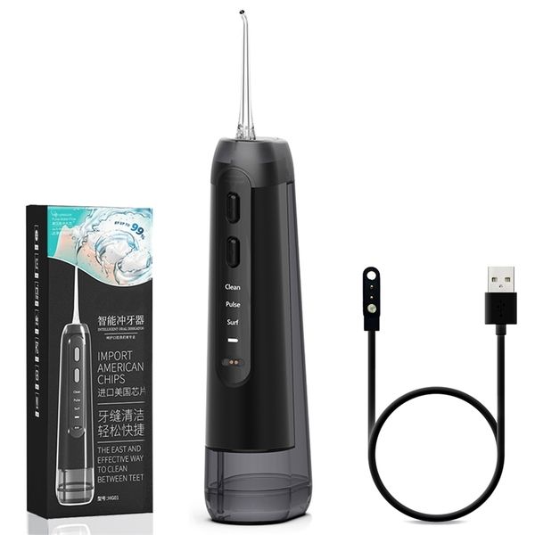 

oral irrigator water flosser portable irrigador dental health cleaning teeth black jet 300ml large tank 220228