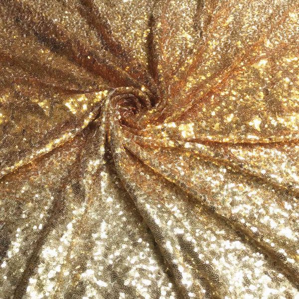 Doppio gradiente di paillettes dorate Materiale di fascia alta Designer Tovaglia fai da te Tessuti di sfondo per tende da sposa 90X130