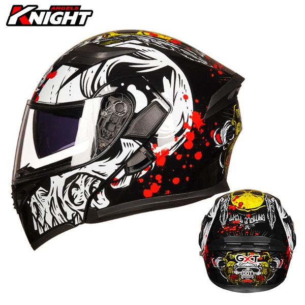 

four seasons breathable casco moto motorcycle helmet motocross removable flip up helmet double lens racing men women