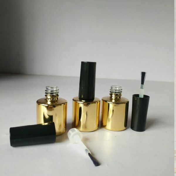 

storage bottles & jars wholesale 8ml nail gel polish empty glass tubes with brush bar gold bottle black lid makeup package