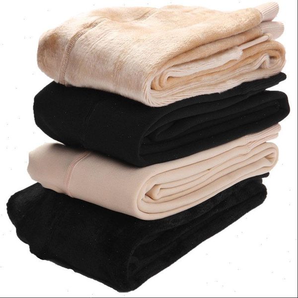 

plus thick and fluffy autumn winter women leggings warm lean skin color light legs artifacts black nude color leggings