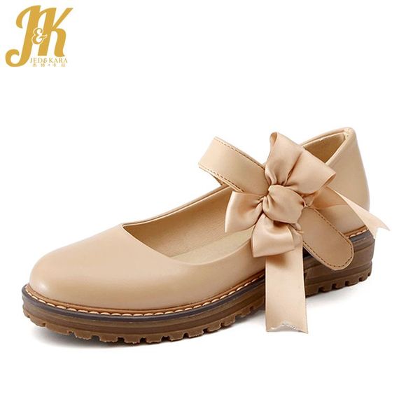 

dress shoes jk med heels ladies pumps spring fashion handmade sweet girl casual square toe shallow butterfly knot sewing footwear, Black