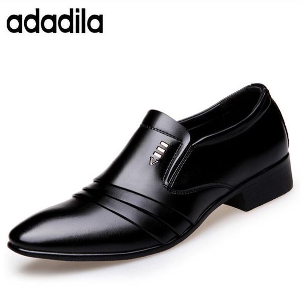 

dress shoes pu leather fashion men business loafers pointy black oxford breathable formal wedding