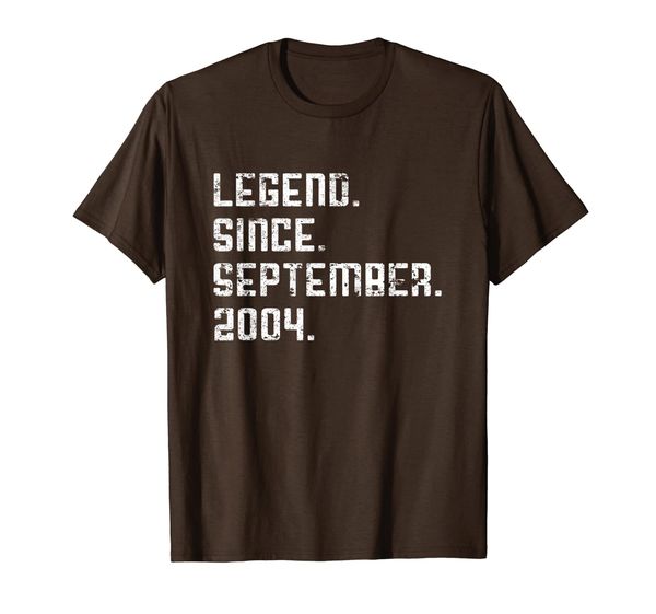 

legend since september 2004 15th birthday 15 years old shirt, White;black