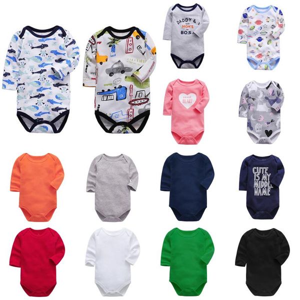 

pajamas toddler infant baby boys girls romper sleep and one-peice spring autumn outfits round neck casual style, Blue;red