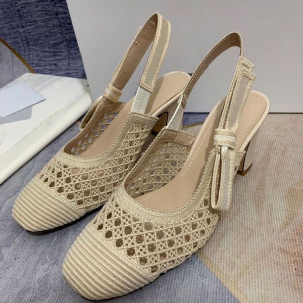 

spring and summer designer sandals fairy high heels new fashion women's shoes thick heel tide electric embroidered baotou etiquette bri, Black