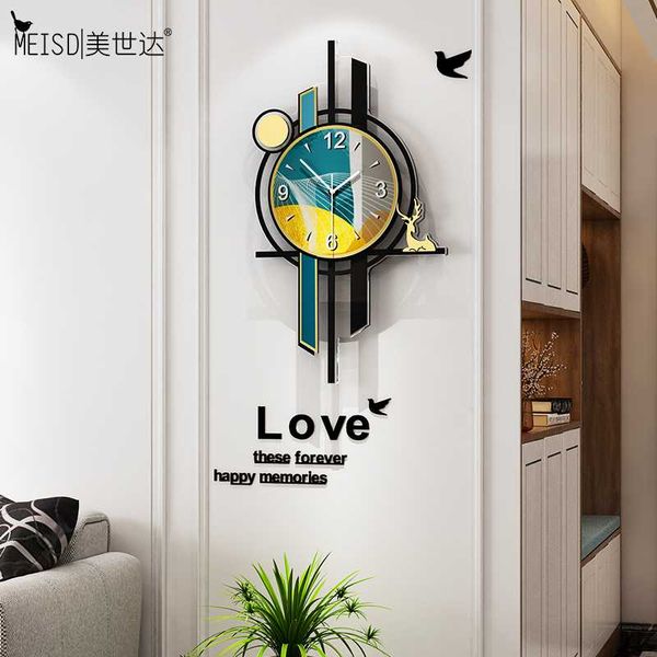 

meisd nordic home clocks large quality acrylic retro watch quartz mute living room horloge wall art poster sticker ing