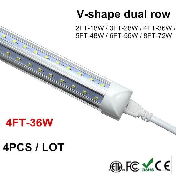 

bulbs 1.2m t8 tube led v shape integrate 4ft 5ft 6ft 8ft double side power factory price cooler door lighting smd2835 100lm/w