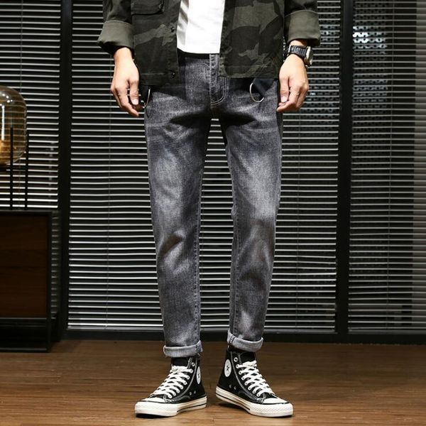 

spring and autumn menswear new trends men's jeans ljn087 slim-fit small-foot trendy casual long pants men jean nice gift give you, Blue
