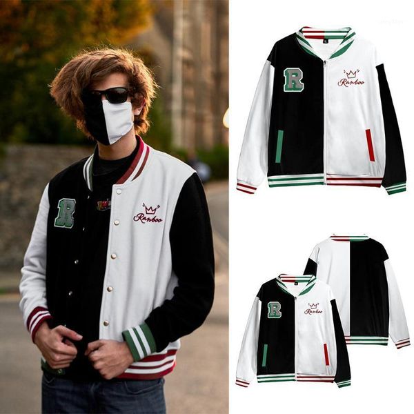

men's jackets ranboo jacket dream team smp 3d winter men/women and childiren size casual baseball uniform streetwear sweatshirt, Black;brown