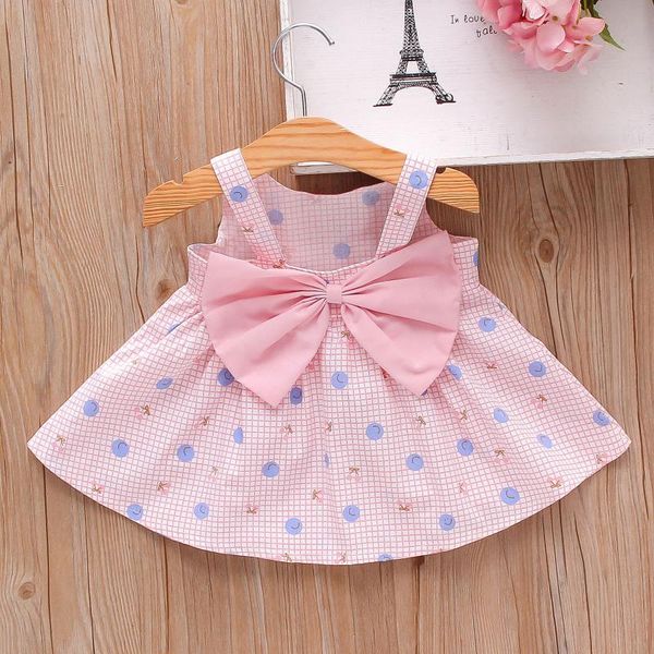 

girl's dresses toddler baby girls clothes summer dress sleeveless printed princess clothes+bowknot straw bag for, Red;yellow