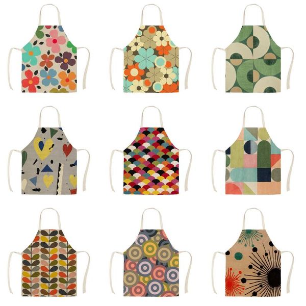 

aprons simple creative monotonous apron children kitchen linen printing household cleaning cooking antifouling