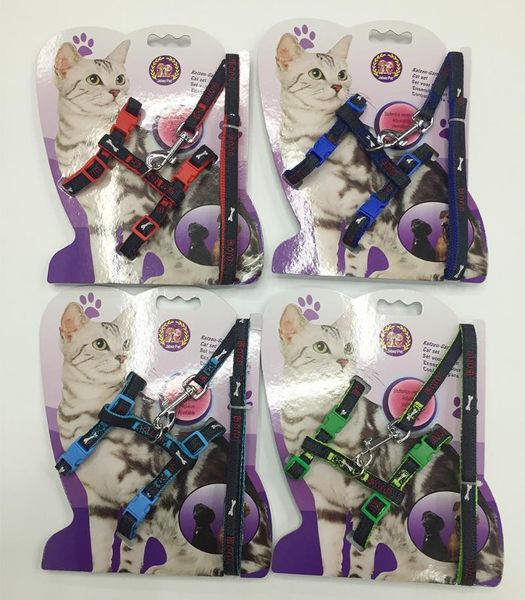 

100pcs/lot new denim pet dog leashes and collars set puppy leads for small dogs cat adjustable cat harness pet accessories