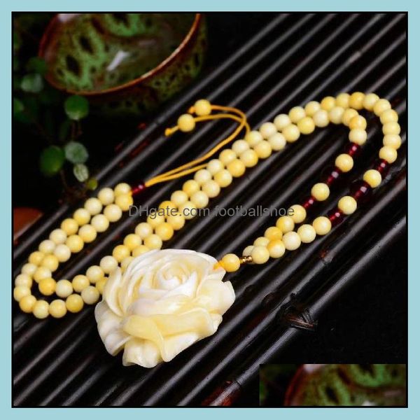 

necklaces & pendants jewelry white honey beeswax flower blooming wealthy pendant necklace mens and womens sweater chain charms drop delivery, Silver