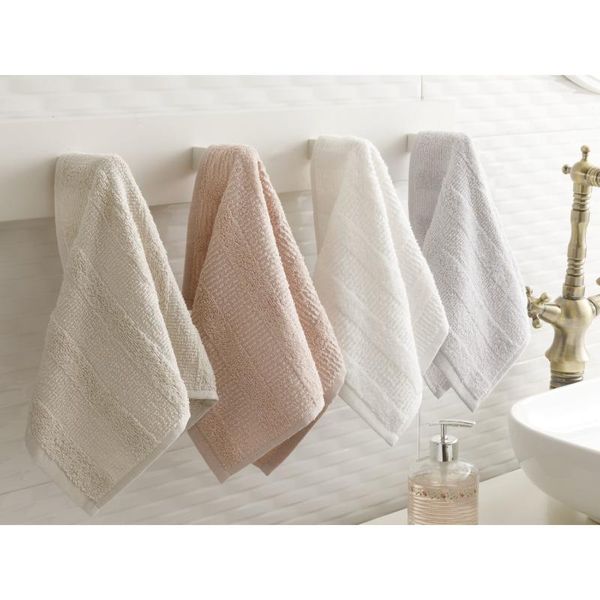 

towel english home fancy dobby set of 4 hand towels 30x40 cm turkish premium quality luxury lace bath beach