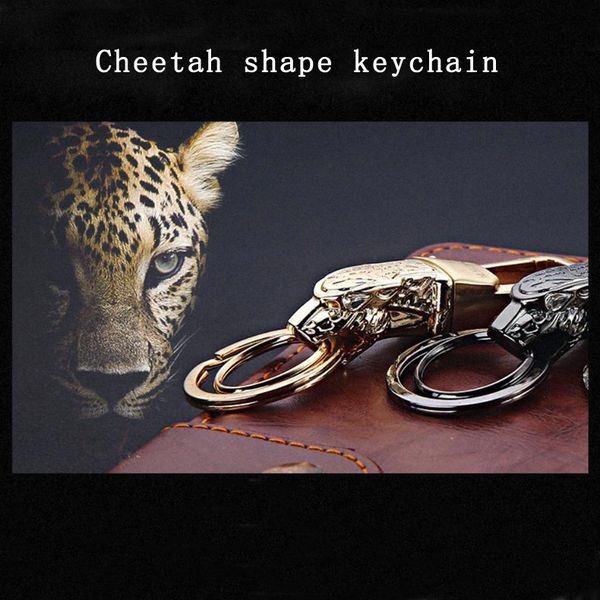 

creative leopard print luxury metal gold keychain party gift packaging jewelry car keyring highend pendant gold, Silver