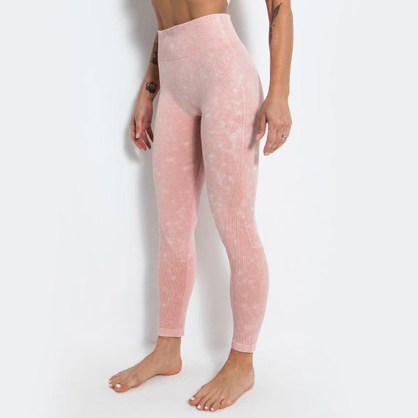 

tie dye high waist seamless sport pants for women breathable workout gym running tights elastic yoga female outfit