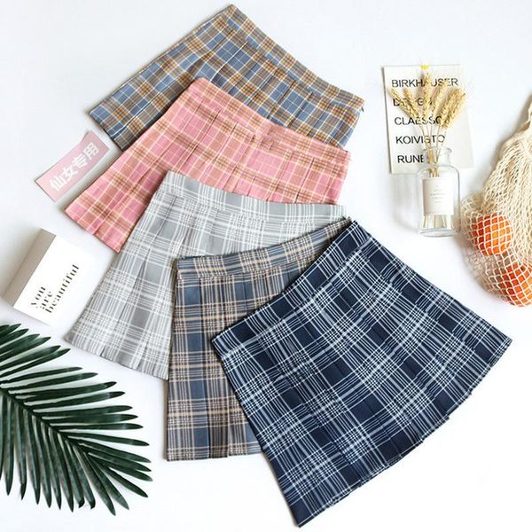 

skirts s-2xl girls pleated skirt preppy style plaid school uniforms student women cute sweet dance mini, Black
