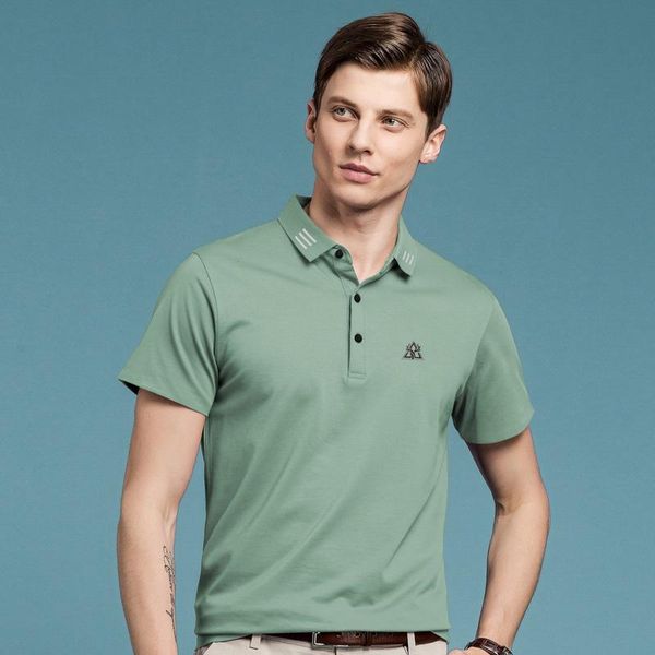 

men's polos 2021 summer embroidery shirt business casual 852, White;black