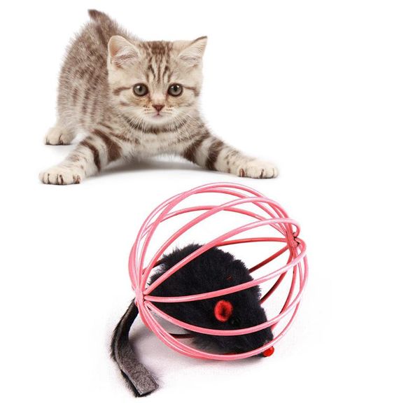 

cat toys funny interactive toy mouse cage plastic artificial colorful teaser ball pet supplies