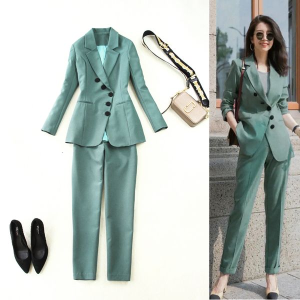 

2 Ensemble the New Female Tender 2021 Long Fall Short Jacket Pants Suit Mn6s, White;black