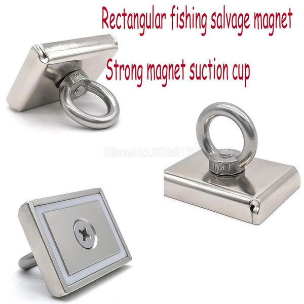 

hooks & rails 1 pcs strong neodymium magnet double side search hook super power salvage fishing magnetic stell cup holder rare earth block