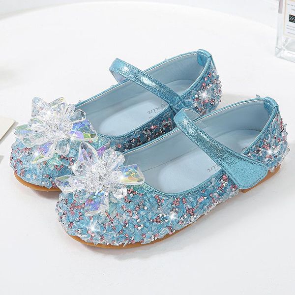 

rhinestone and glitter princess shoes for girls slip on girls school shoes flat kids 1.6#10/10d50, Black;red