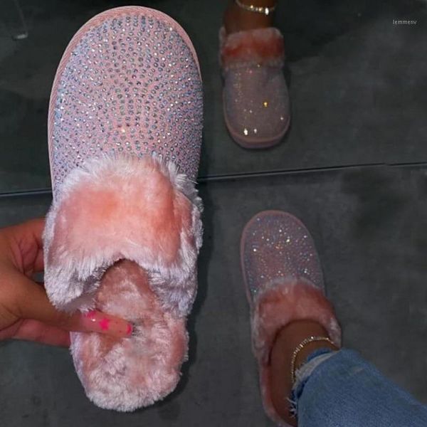 

warm indoor shoes women home slippers thick fur plush winter faux suede bedroom house cotton 20211, Black