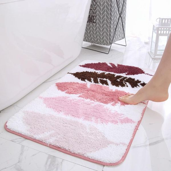 

bath mats 1pc bathroom bedroom rugs and mat set modern style gradual change flocking carpet geometric anti-slip water absorption floor