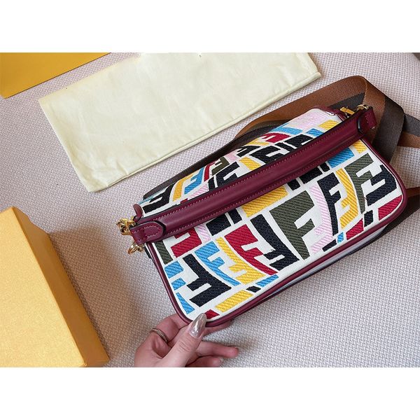 

family f 21 years canvas embroidery stick irregular letter armpit bag