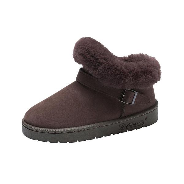 

boots mudibear snow women's winter wear fashion velvet padded cotton shoes thick bottom terry oblique short tube lazy set foot, Black