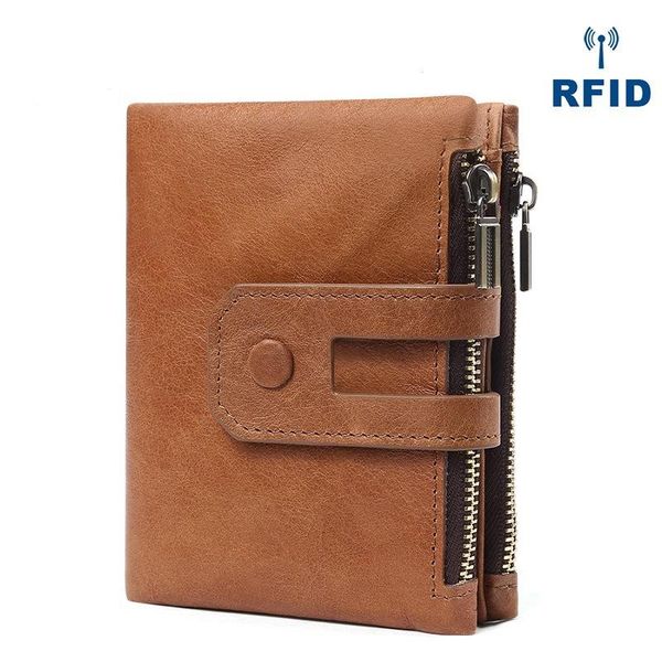 

wallets selling leather wallet for man double zipper fashion multi-card short handbag genuine, Red;black