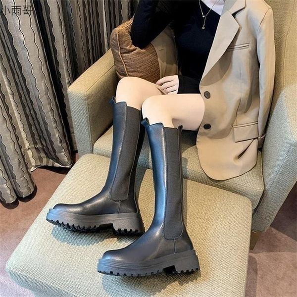 

dress shoes net red boots women's white muffin thick bottom anti slip and breathable in autumn 2021, Black