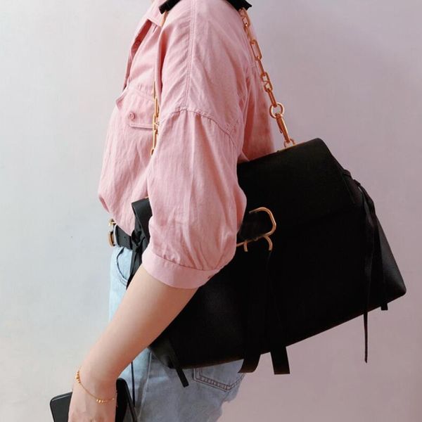 

chain singel shoulder bag calf crossbody bag zipper pocket women leather handbag retro pouch fast shipping