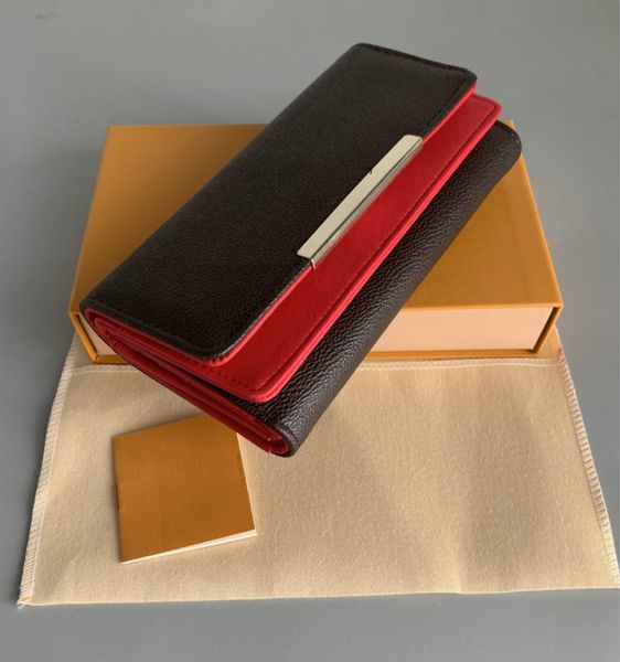 

2021 wholesale red bottoms lady long wallet multicolor designer coin purse card holder original box women classic zipper pocke, Red;black