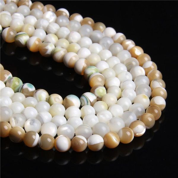 

wholesale natural round white shell charm beads loose mop mother of pearl beads for jewelry making diy bracelet necklace earring