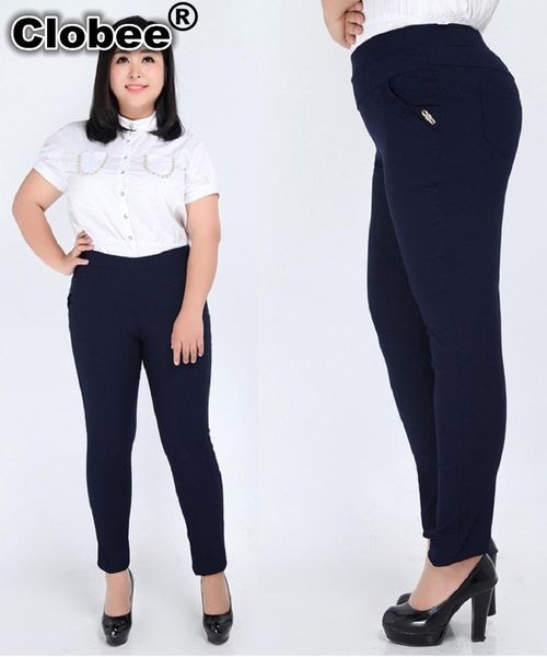 

women's pants & capris 2021 autumn summer work women trousers with high waist large size 2xl-6xl ladies pencil fashion femme, Black;white