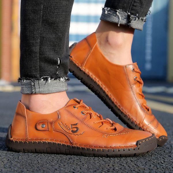 

2020 new autumn 2020 new mens casual shoes pumps low-outdoor hand-stitched mens soft bottom shoes cross-border large size, Red;white